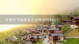贵州毕节旅游景点攻略如何制定？