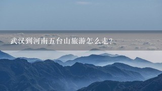 武汉到河南五台山旅游怎么走?