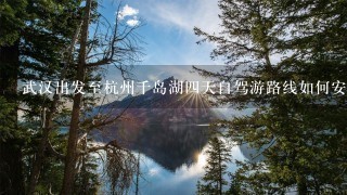 武汉出发至杭州千岛湖4天自驾游路线如何安排？